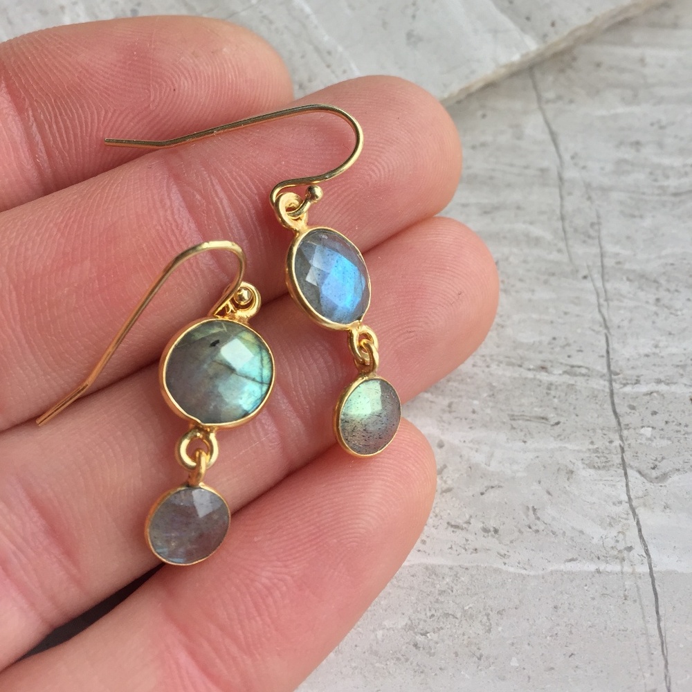 Labradorite 14K gold/sterling silver Earrings